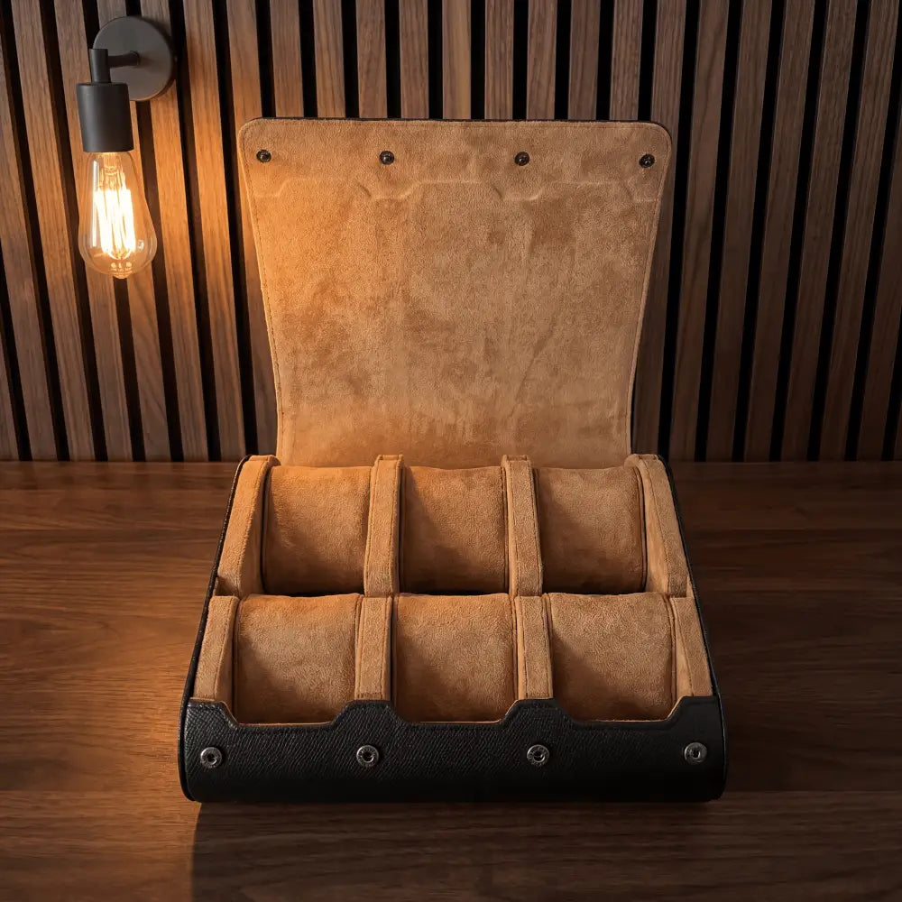 Amber 6-Watch Leather Travel Case - product view 4