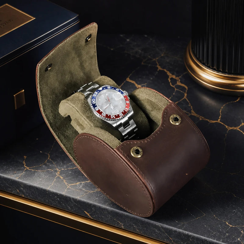 Caversham Single-Watch Leather Travel Case