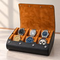 Amber 6 Watch Roll — Leather Watch Travel Case, 6 Slots