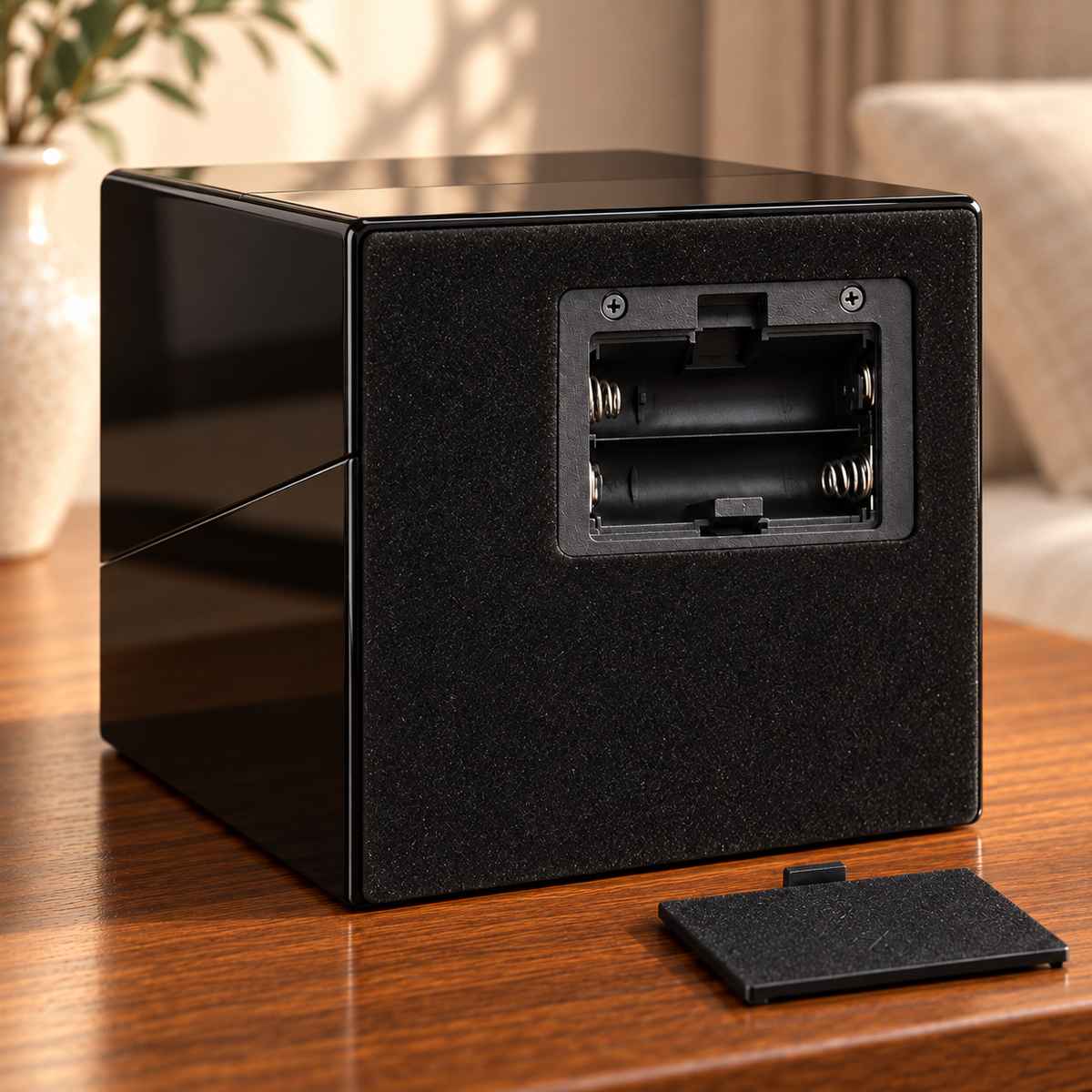 Ashford black-lacquer single watch winder — piles, lifestyle product view.