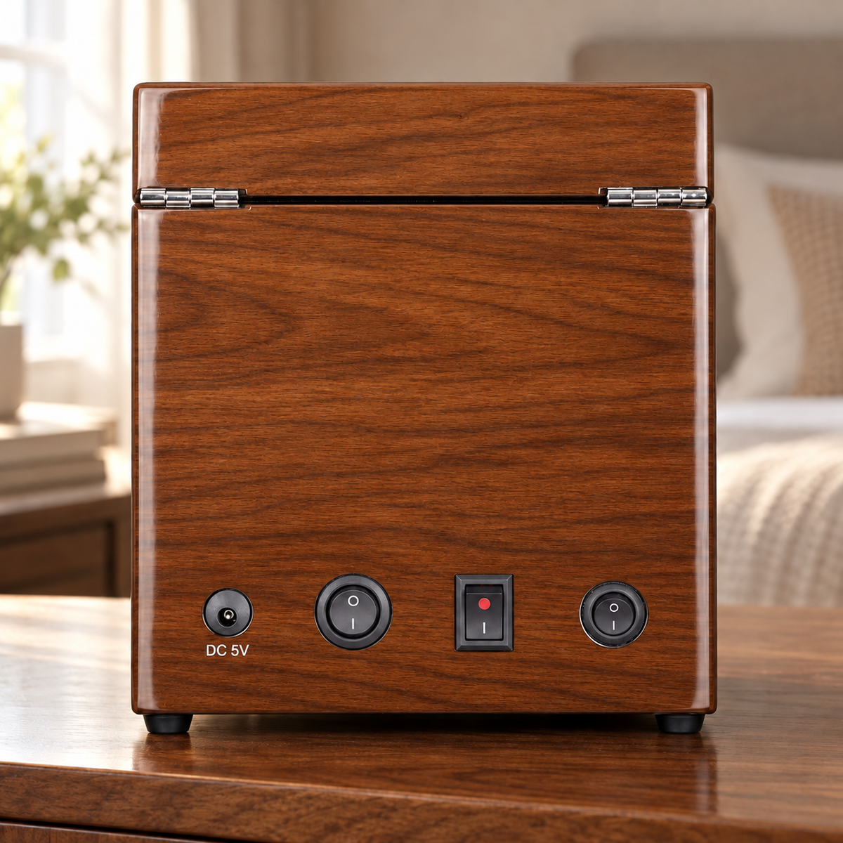 Camden walnut — rear controls