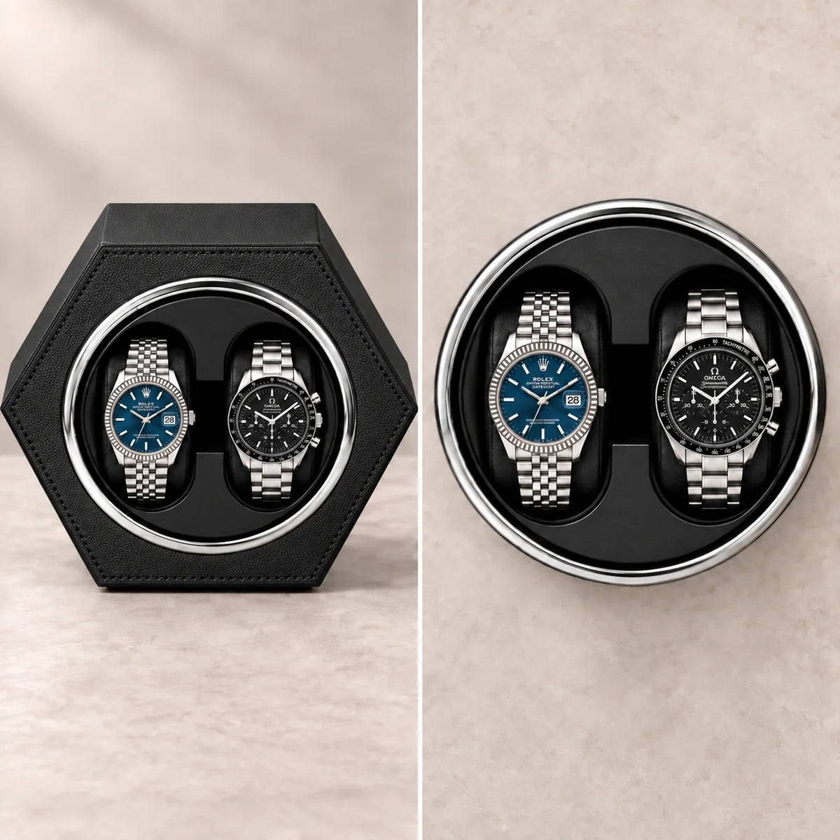 Belgrave automatic watch winder, Classic Black finish, capacity. Watches shown for illustration and not included.