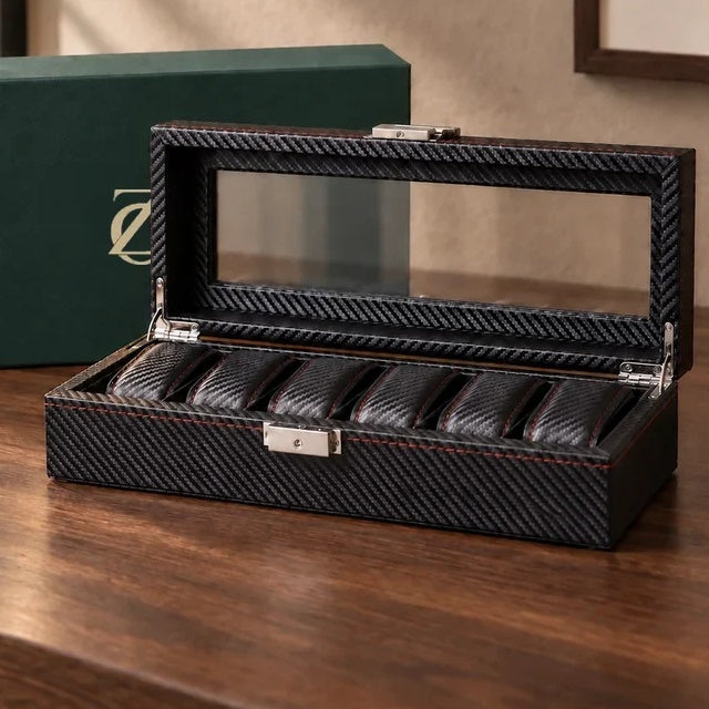 Boîte à montres Haussmann 6 emplacements — Rangement pour 6 montres homme