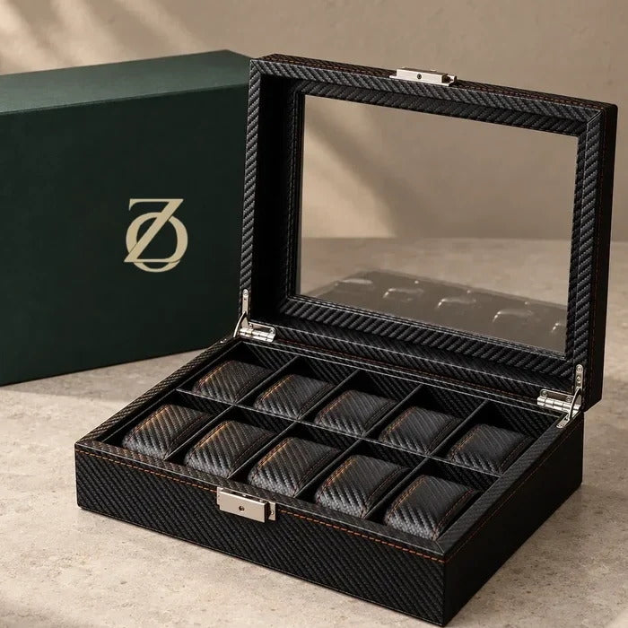 Regent 10 Slot Watch Box — Men's Watch Storage & Display Case for 10 Watches