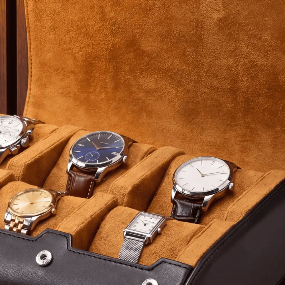 Amber 6-Watch Leather Travel Case - product view 3