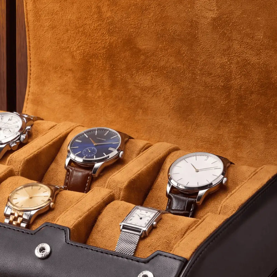 Amber 6-Watch Leather Travel Case - product view 3