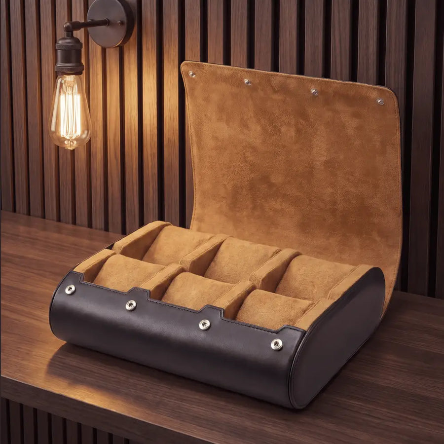 Amber 6-Watch Leather Travel Case - product view 2