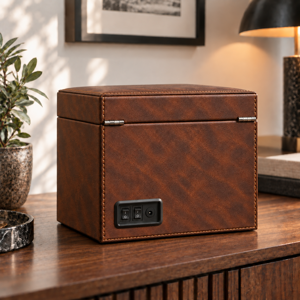 Mayfair Chocolate Suede — rear controls