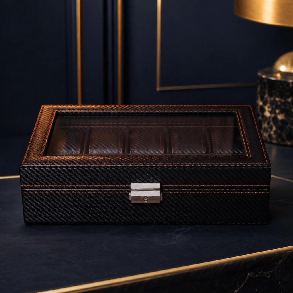 Regent 10-Slot Black Watch Box - product view 3