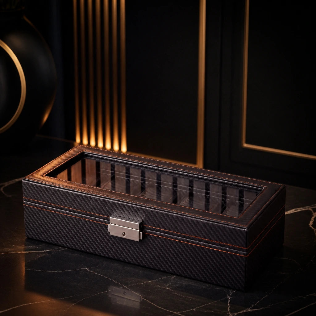 Regent 5-Slot Black Watch Box - product view 3