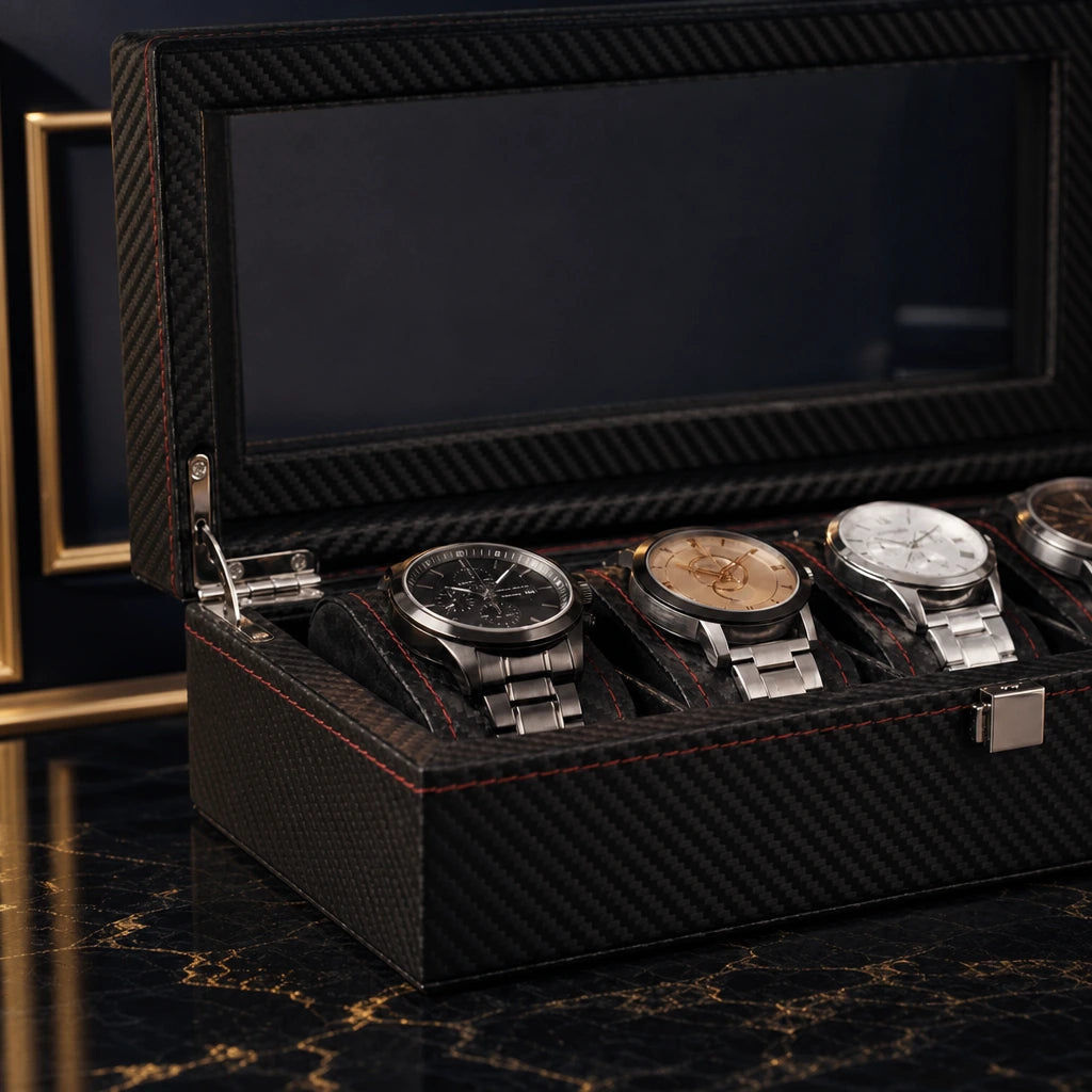 Regent 5-Slot Black Watch Box - product view 4