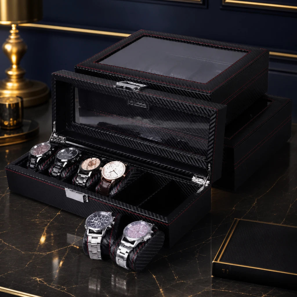 Regent 5-Slot Black Watch Box - product view 6