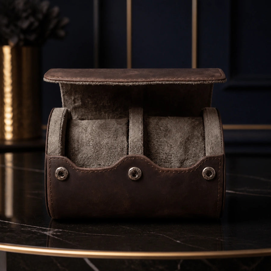 Caversham 2-Watch Leather Travel Case - product view 3