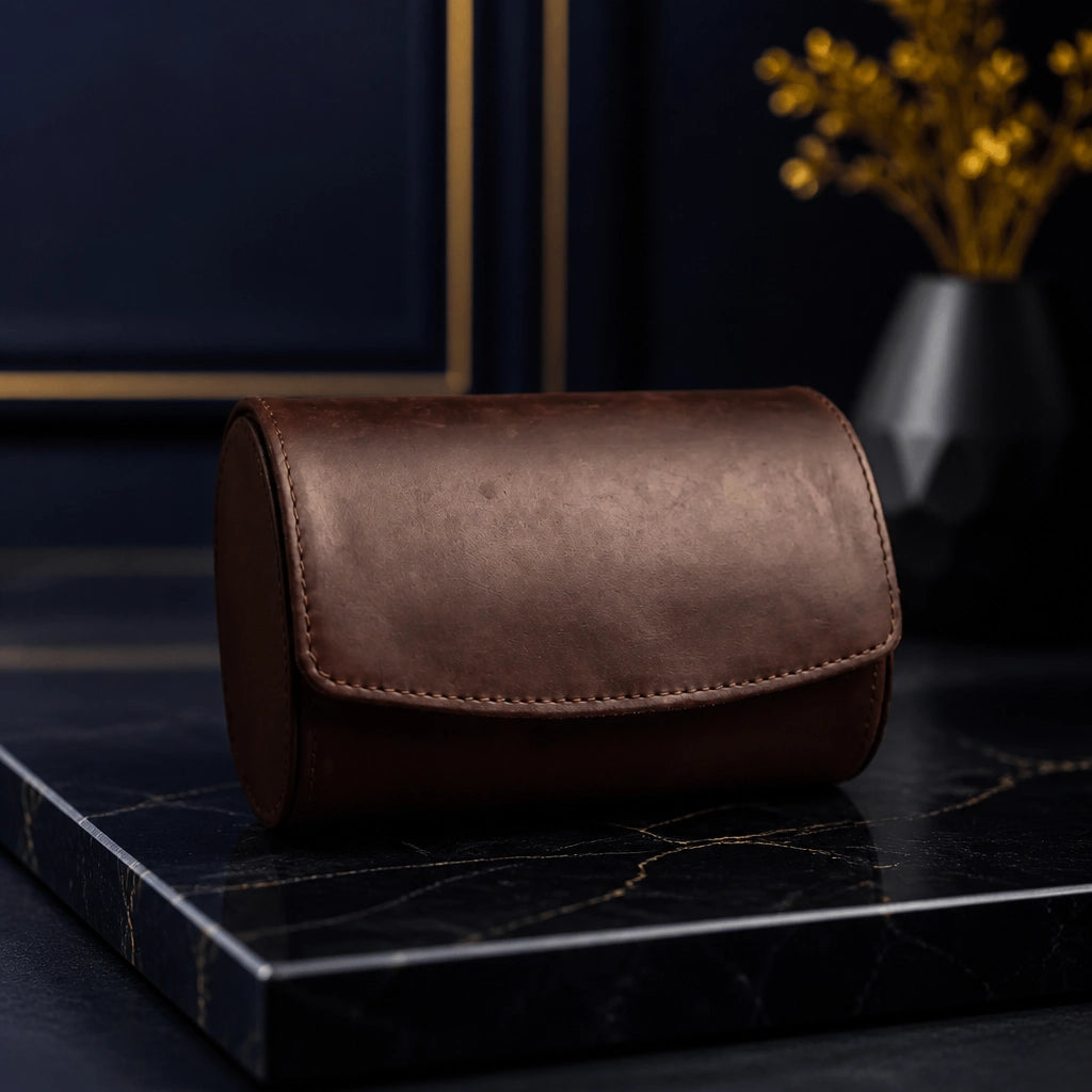 Caversham 2-Watch Leather Travel Case - product view 4