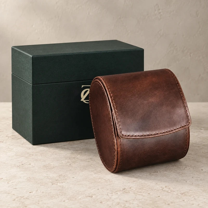 Caversham Single Watch Roll — Leather Watch Travel Case, 1 Slot